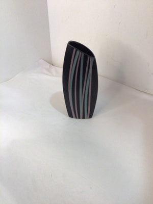 Abstract Black/Pink Metal Vase