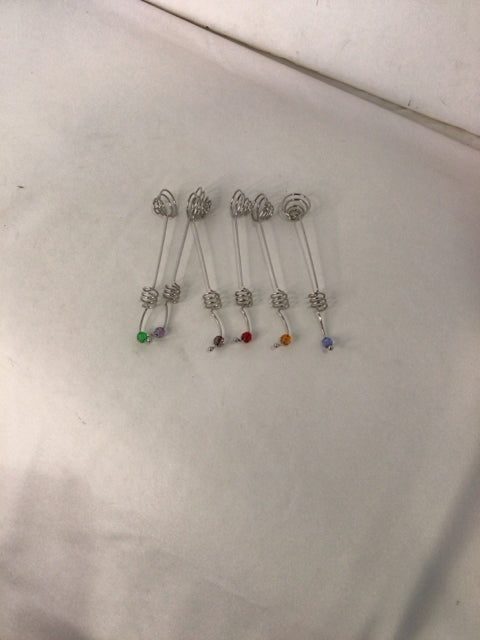 6 Piece Silver Stainless Steel Spiral Beaded Misc