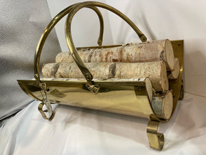 Brass Birch Footed Log Carrier