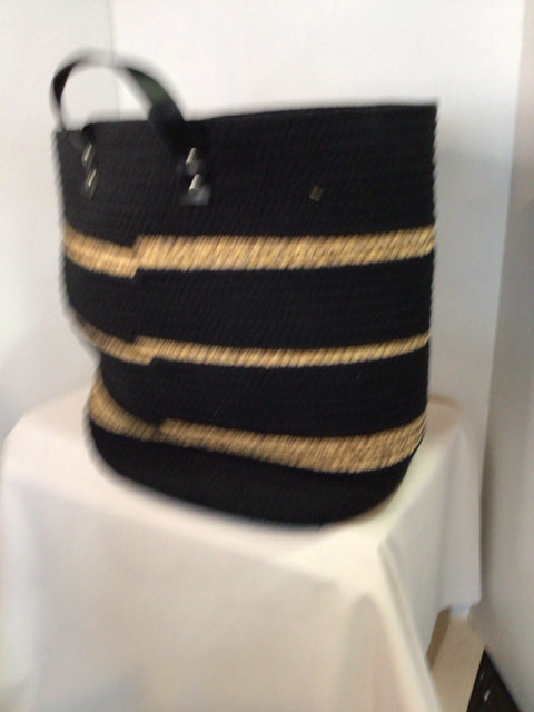Black/Tan Cloth Stripe Basket