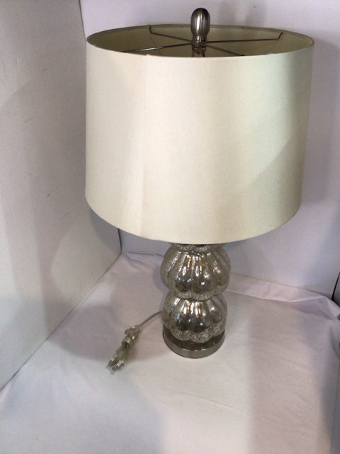 Clear/Silver Mercury Glass Pair Lamp