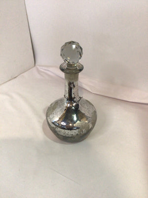 Vintage Silver Mercury Glass Decanter