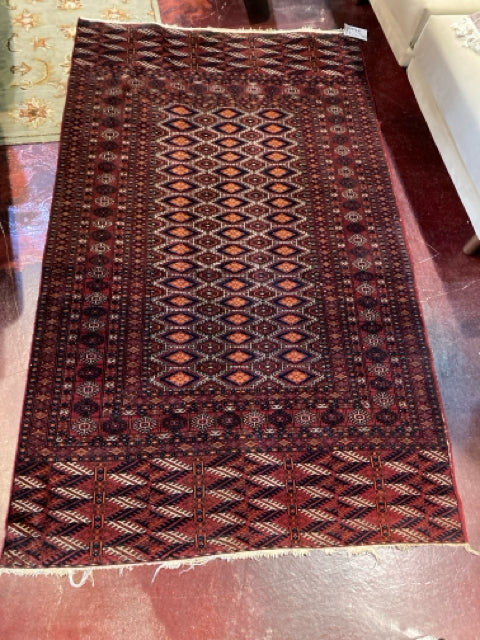 Persian Silk Hand Knotted Red/Blue Rug