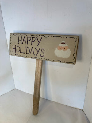 White/Black Wood Sign Holiday Item