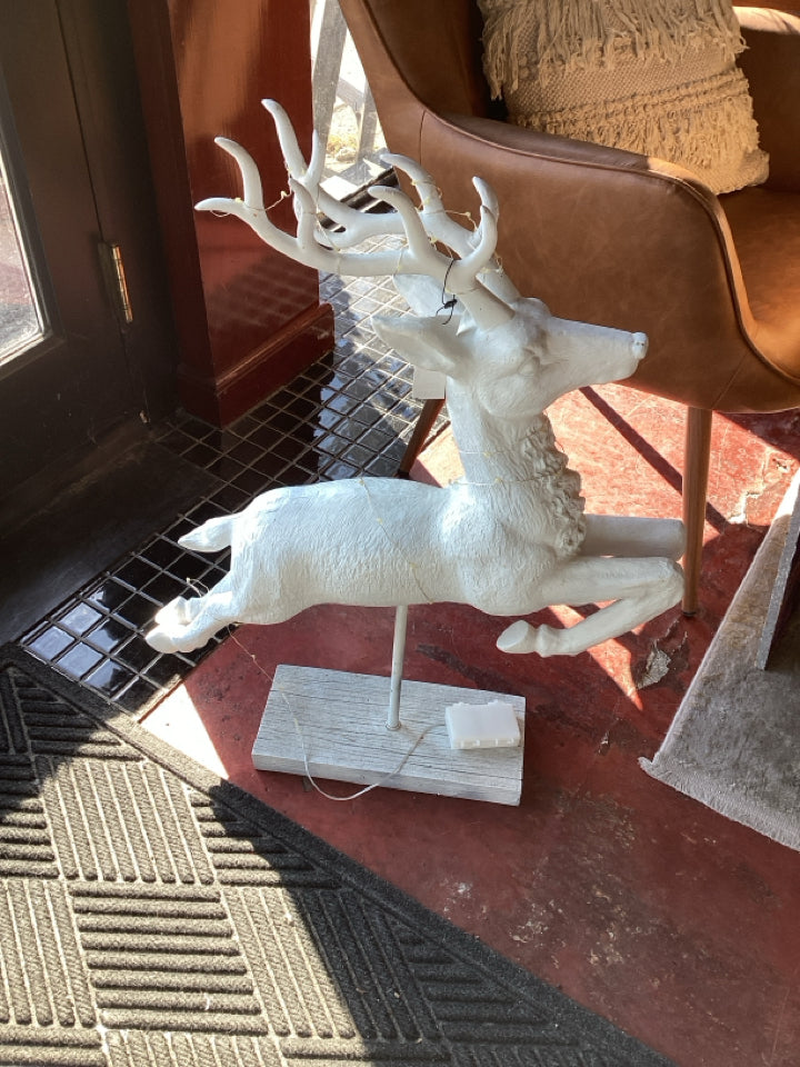 White Wood Reindeer Holiday Item