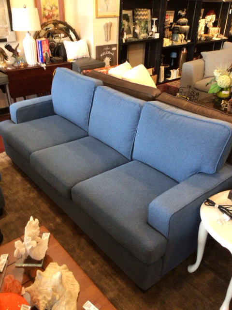 3 Seat Loose Cushion Back Blue Sofa & Loveseat