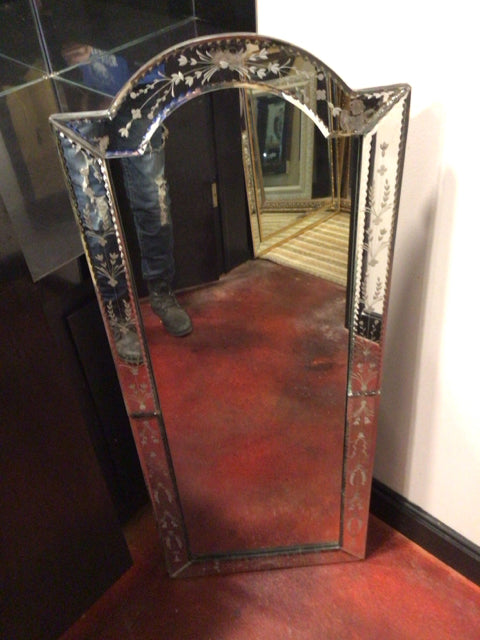 Venetian Glass Etched Mirror