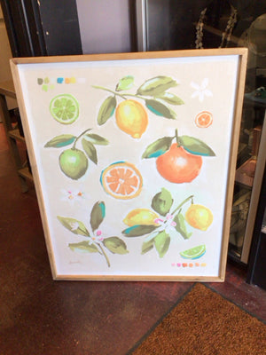 Cream/Multi Fruit Framed Art