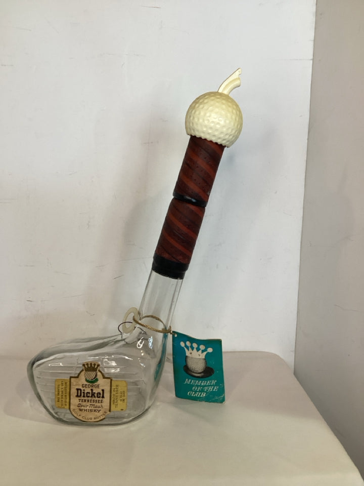 George Dickel Clear Glass Golf Clubs Decanter
