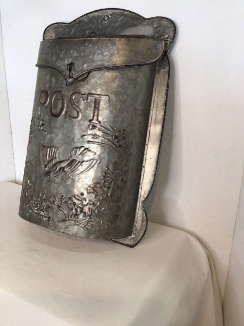 Wall Hanging Silver Galvanized Mail Box