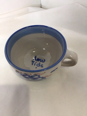 M.A. Hadley Gray/Blue Ceramic Cup