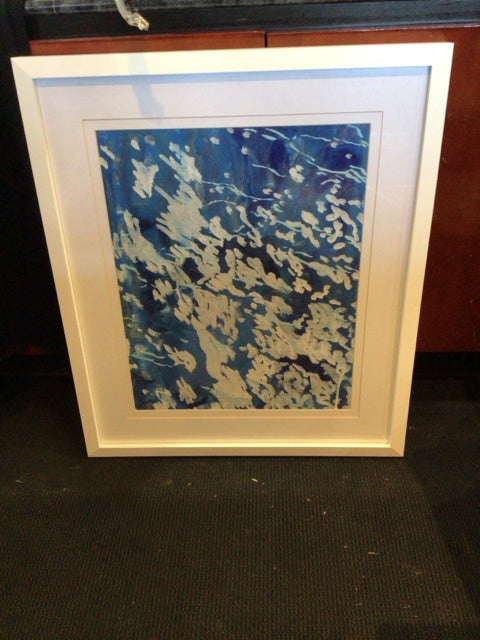Modern White/Blue Framed Art