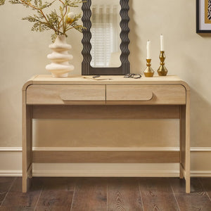 Havenly Modern 2 Drawers Light Wood Desk 93Q8ZM2S
