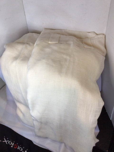 Pair Cream Sheer Draperies/Curtains