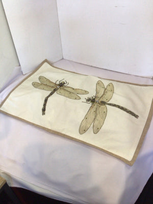 Pottery Barn Tan/Cream Dragonfly Jeweled Pillow Cover
