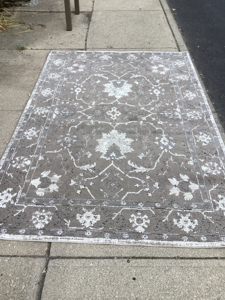 At home Polypropelyne Gray/White Rug