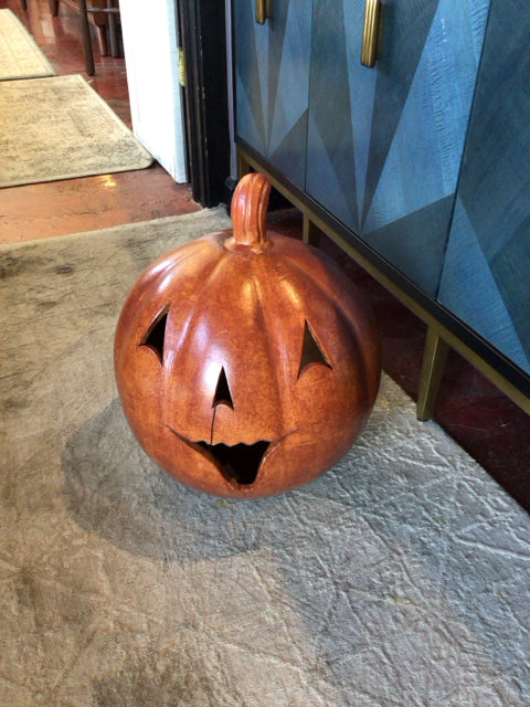 Halloween Orange Ceramic Jack o'Lantern Holiday Item