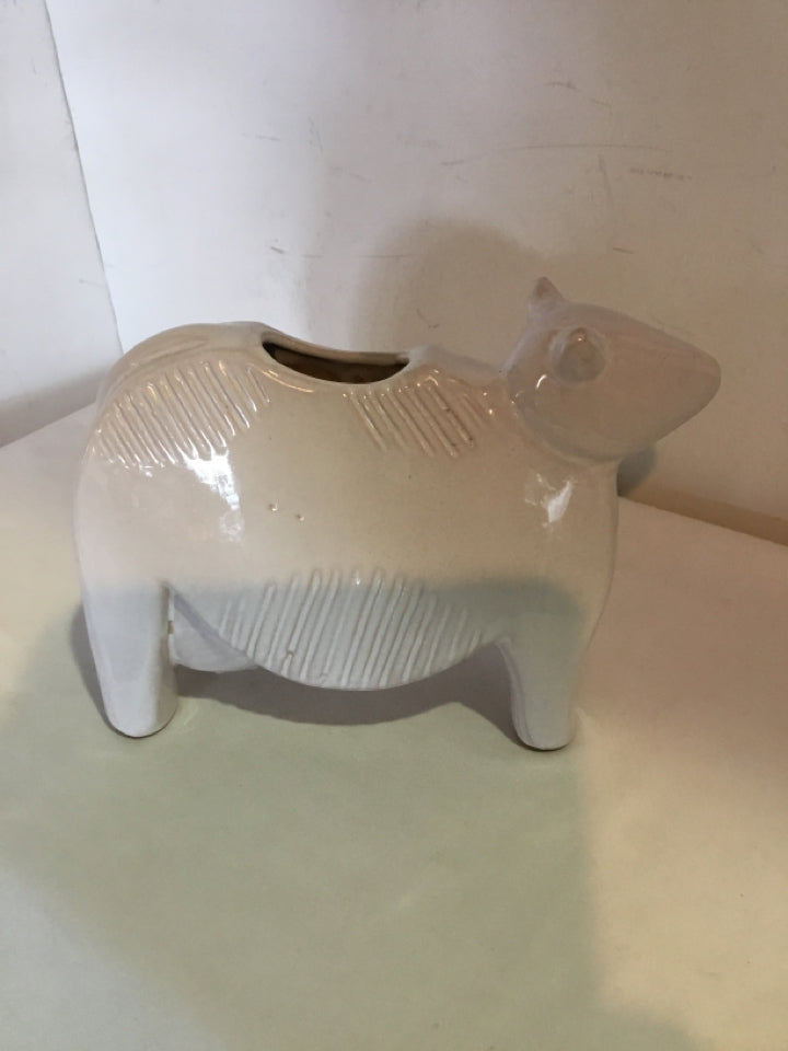 White Ceramic Cow Vase