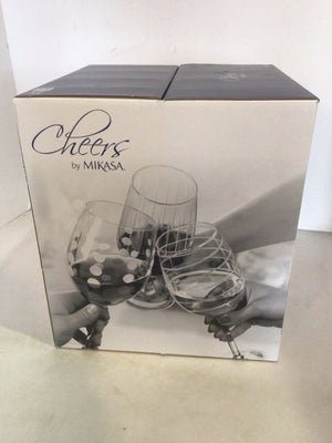 Mikasa Set of 4 Clear Crystal In Box Glasses