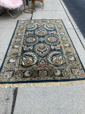 Wool Floral 5 X 8 Blue/Multi Rug
