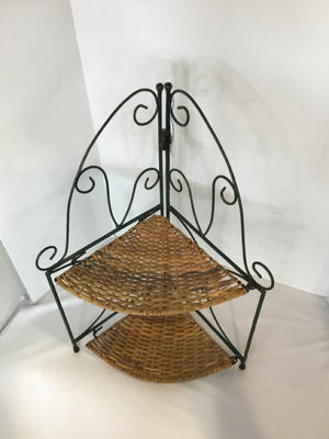 Natural Wicker Corner Shelf