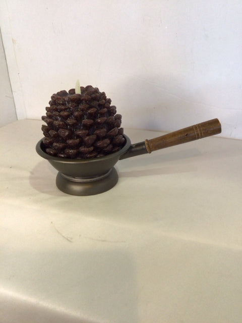 Brown Wax Acorn Candle
