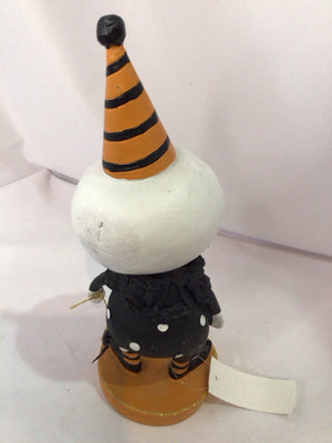 Halloween Orange/Black Plaster Bobblehead Holiday Item