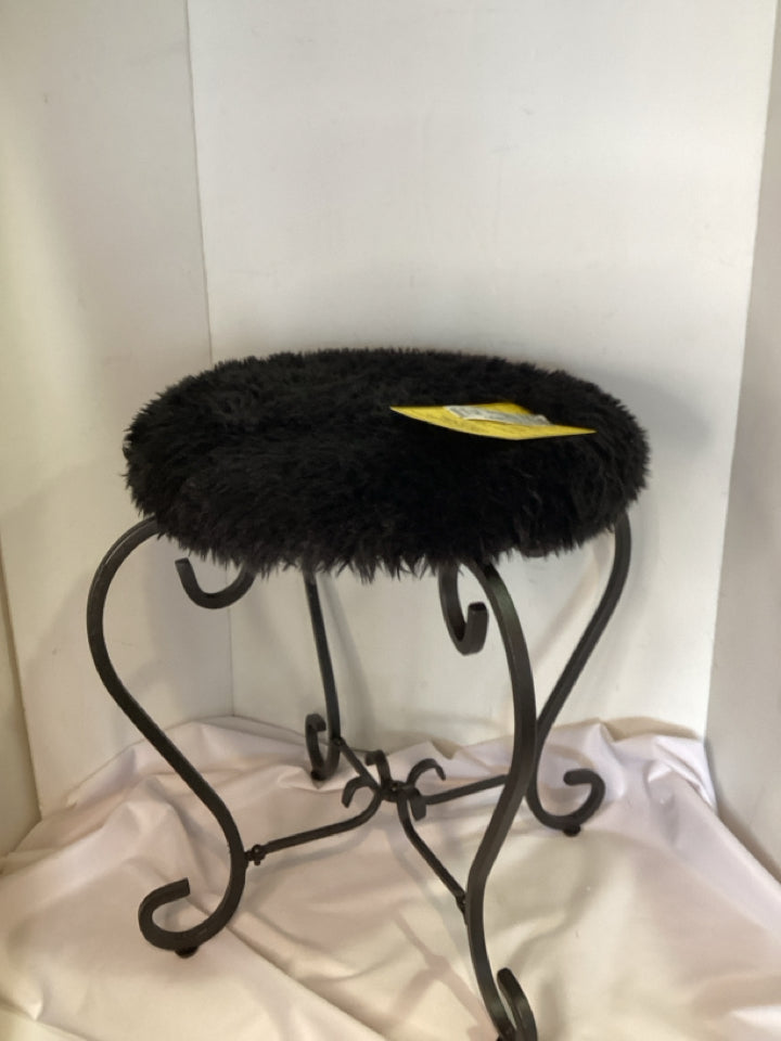 Vanity Wrought Iron Black Stool/Foot Stool/Ottoman