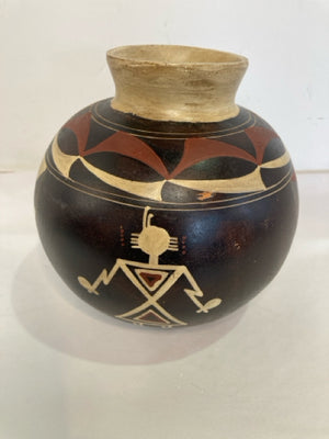 Hand Painted Brown/White Pottery Vase