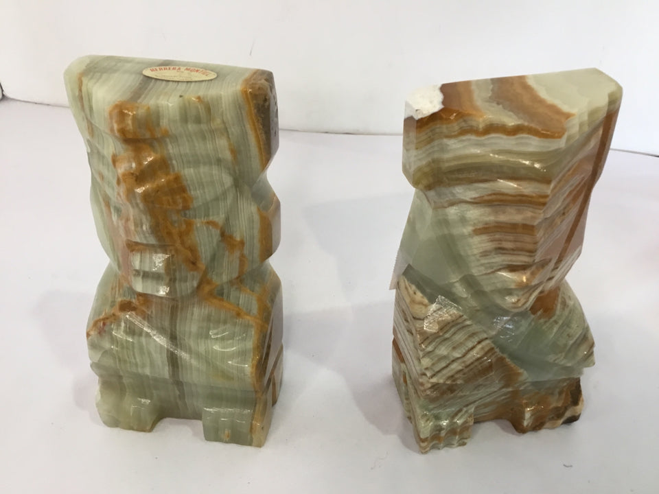 Aztec Multi-Color Marble Tiki Book Ends