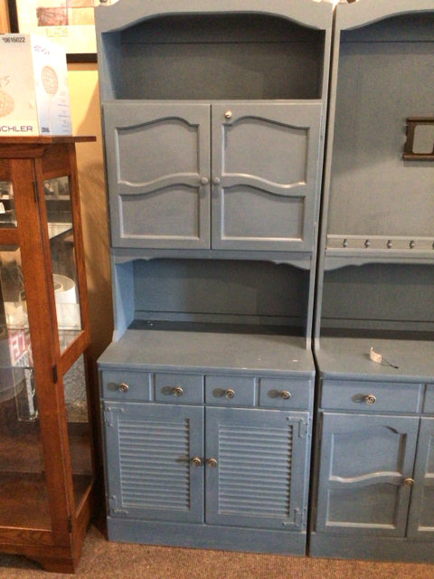 Ethan Allen Traditional Wood AS IS 2 Piece Blue Chest/Dresser