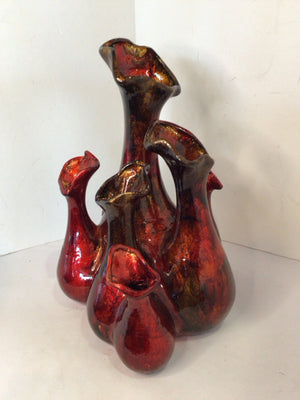 Red Ceramic Multi Vase