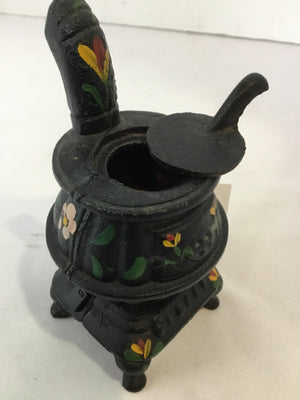 Miniature Black Cast Iron Stove Figurine
