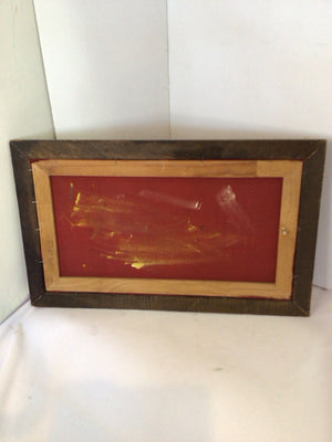 Mid Century Red Velvet Bridge Framed Art