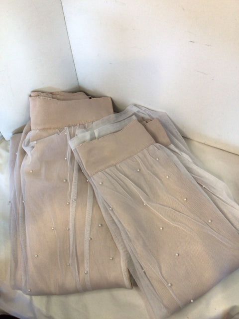 Vintage 2 Panels Pink Polyester Beaded Draperies/Curtains