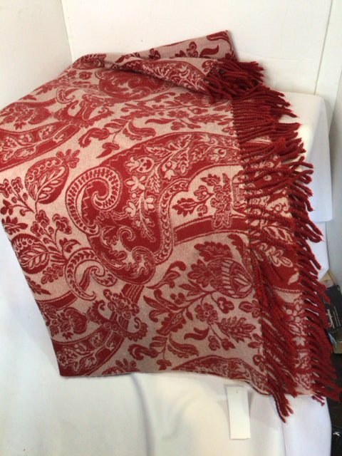Williams-Sonoma Red Wool Jacquard Throw