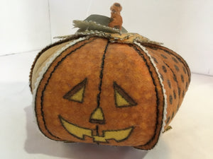 Halloween Orange Felt Pumpkin Holiday Item