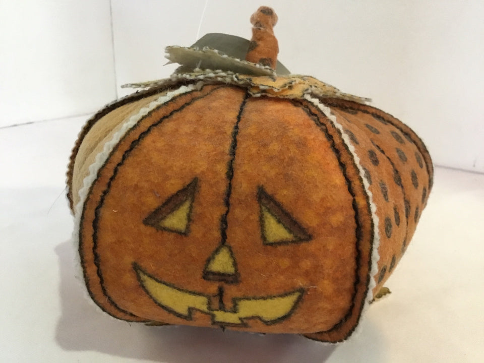 Halloween Orange Felt Pumpkin Holiday Item