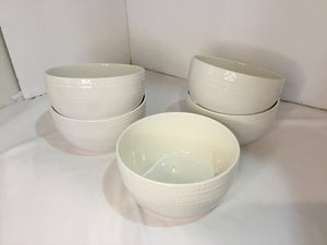 Maison Vivre White Ceramic Set of 5 Bowl Set