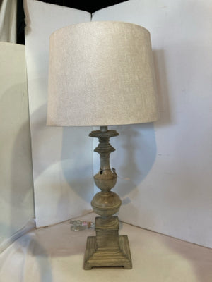 Vintage Gray Wood Lamp