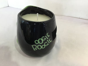Halloween Black/Green Ceramic Candle Holiday Item