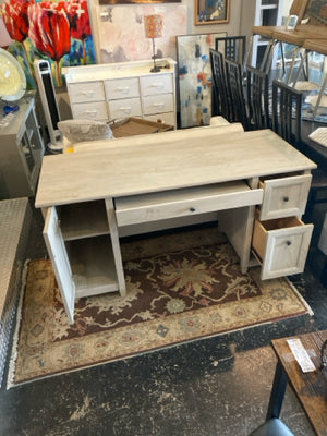 Wood 3 drawer Gray Desk