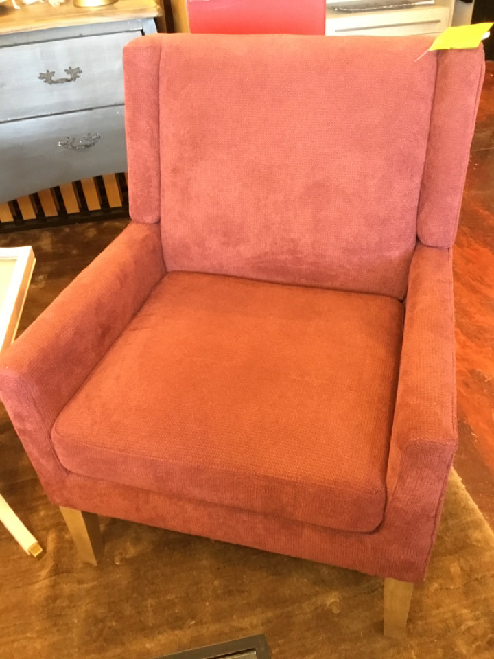 Upholstered Chenille Red Chair