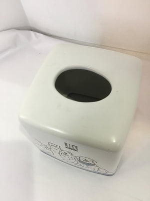 JLA White/Blue Ceramic Dogs Tissue box holder