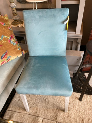 Parsons Velvet Armless Blue Chair