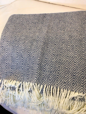 Blue/White Cotton Throw