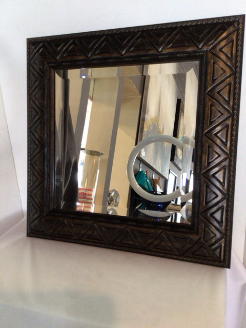 Beveled Bronze Triangle Mirror
