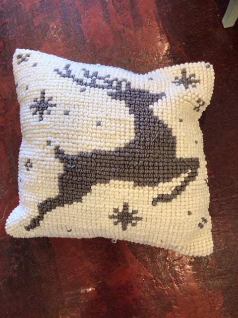 Pillow Ivory Stuffed Reindeer Holiday Item