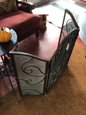 Frontgate Bronze Iron Scroll Fireplace Screen