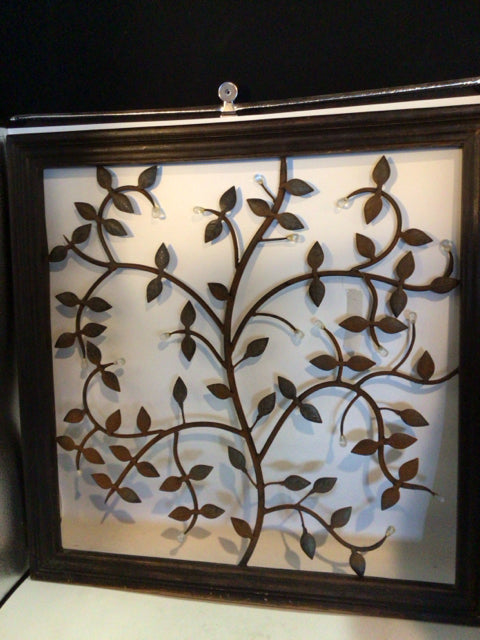 World Market Outdoor/Outside Wood & Metal Leaves Scroll Wall Decoration